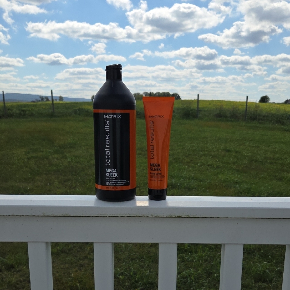 Brand New Matrix Mega Sleek Conditioner & Mega Sleek Blow Down Leave-in Cream